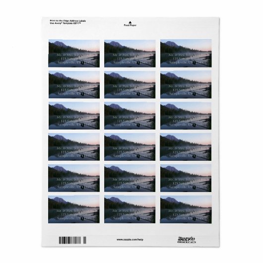 Sunrise Reflection at String Lake II ラベル (フルシート)