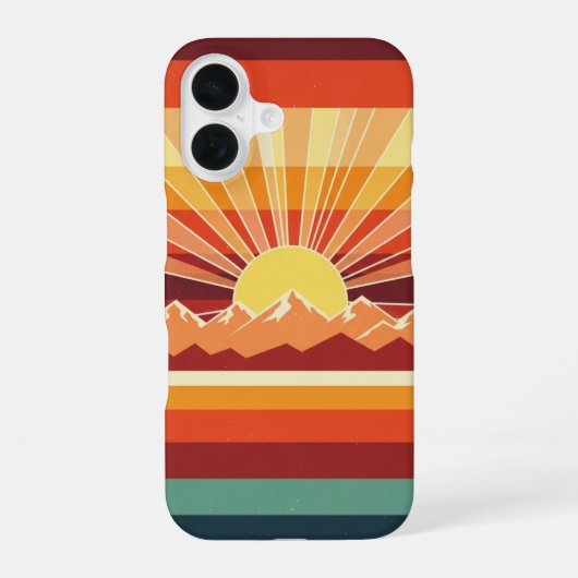 Sunrise Retro Peaks iPhone 16ケース (裏面)