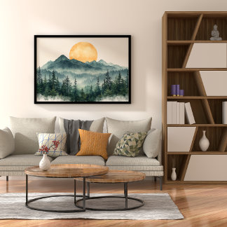 Sunrise Serenity Zen Minimalist Wall Art ポスター