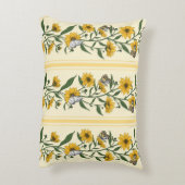 Sunrootフローラストライプオン（オフ白） アクセントクッション (裏面(縦))