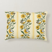 Sunrootフローラストライプオン（オフ白） アクセントクッション (裏面)