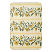 Sunrootフローラストライプオン（オフ白） バスマット (正面縦)