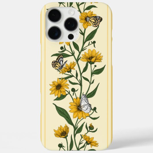 Sunrootフローラストライプオン（オフ白） Case-Mate iPhoneケース (裏面)