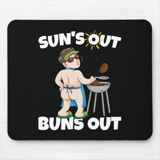 Suns Out Buns Out I Rbecue Pulled Pork Steak Bbq G マウスパッド (正面)