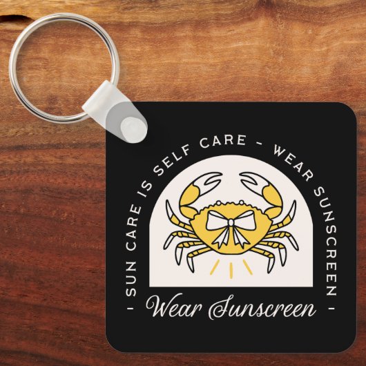 Sunscreen spf sun uv protection reminder quotes キーホルダー (正面)