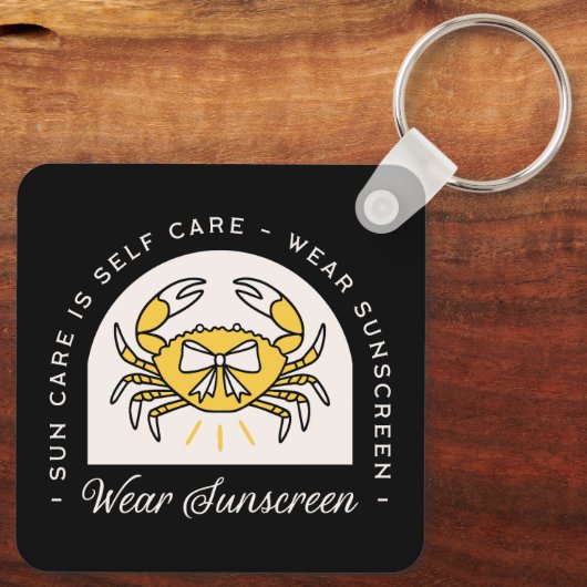 Sunscreen spf sun uv protection reminder quotes キーホルダー (裏面)