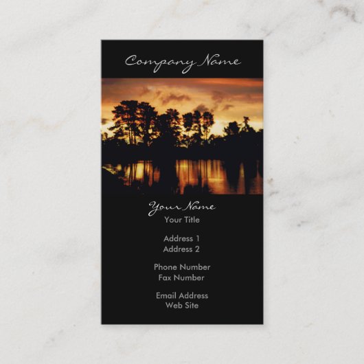 sunset湖の写真 名刺 (正面)
