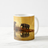sunset湖の反射のコーヒー・マグの象 コーヒーマグカップ (正面右)
