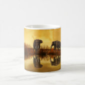 sunset湖の反射のコーヒー・マグの象 コーヒーマグカップ (中央)