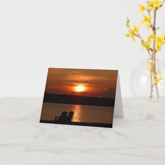 sunset湖(中ブランク) カード (黄色い花)