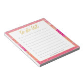 Sunset金ゴールド紙吹雪To Doリスト名メモ帳 ノートパッド (アングル)