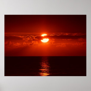 sunset-205717日の入り、雲、雲、空、赤、雲 ポスター