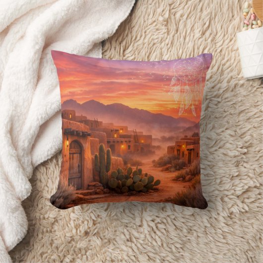 Sunset Adobe クッション (ブランケット)