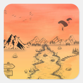 Sunset Adventure Path Sticker スクエアシール