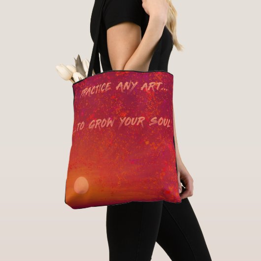 Sunset and Starry Night Tote Bag トートバッグ (クローズアップ)