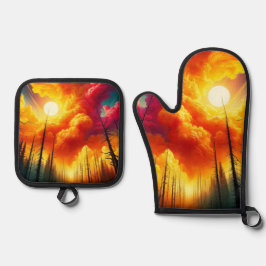 Sunset Art 鍋つかみ&鍋敷きセット