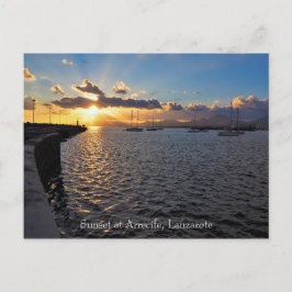 Sunset at Arrecife, Lanzarote,はがき ポストカード