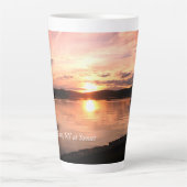 Sunset at Caroga Lake, NY カフェラテマグ (正面)