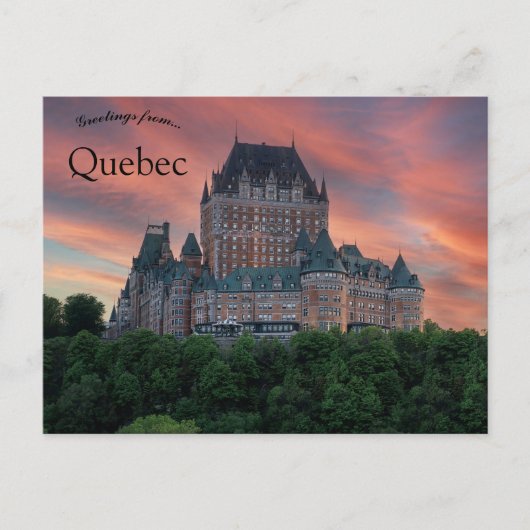 Sunset at Chateau Frontenac Quebec Canada ポストカード (正面)