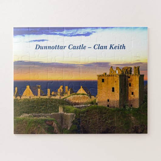 Sunset At Dunnottar Castle – スコティッシュクランキース ジグソーパズル (横)
