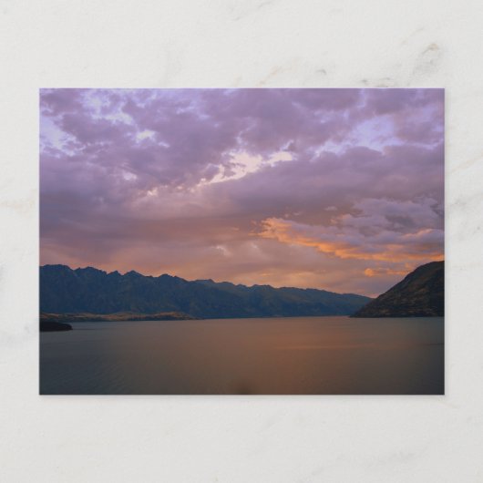 Sunset at Lake Wakatipu, Queenstown, NZ ポストカード (正面)