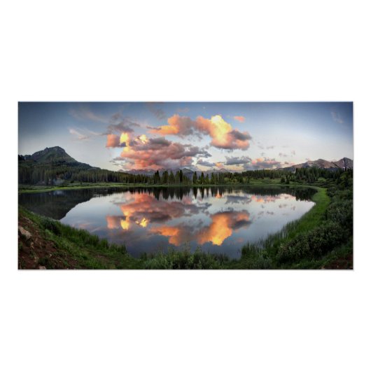Sunset at Little Moras Lake - Colorado Trail ポスター (正面)