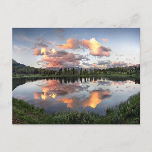 Sunset at Little Moras Lake - Colorado Trail ポストカード (正面)