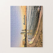 Sunset at Olympic Port of Barcelona, Spain ジグソーパズル (縦)