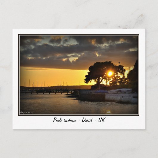 Sunset at Poole harbor - Dorset - Uk ポストカード (正面)
