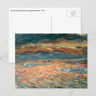 Sunset at Sea by Pierre Renoir, Vintage Fine Art ポストカード