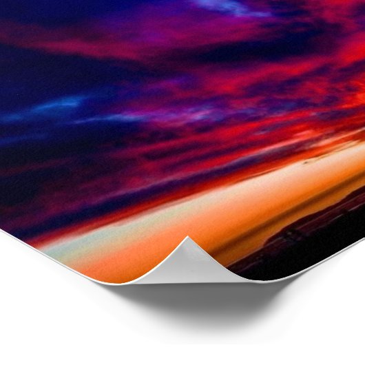 Sunset at the Pier, Huntington Beach, CA ポスター (角)