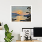 Sunset Bay Landscape Poster ポスター (ホームオフィス)