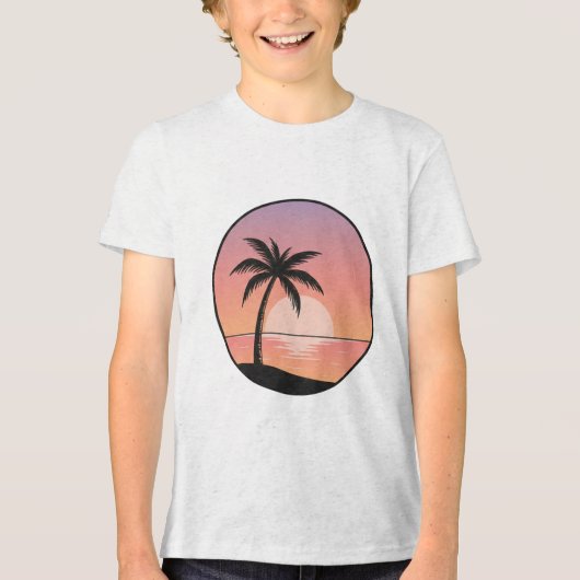 Sunset Beach Badge  トライブレンドＴシャツ (正面)