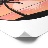 Sunset Beach Badge – Minimalist Hand-Drawn  ポスター (角)