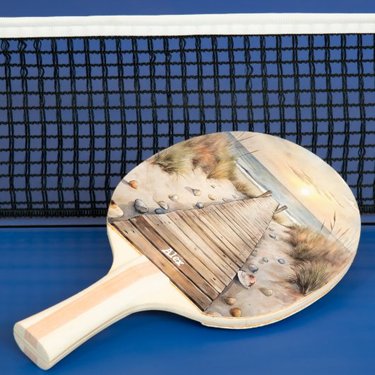 Sunset Beach Boardwalk Watercolor 卓球ラケット (インサイチュ)