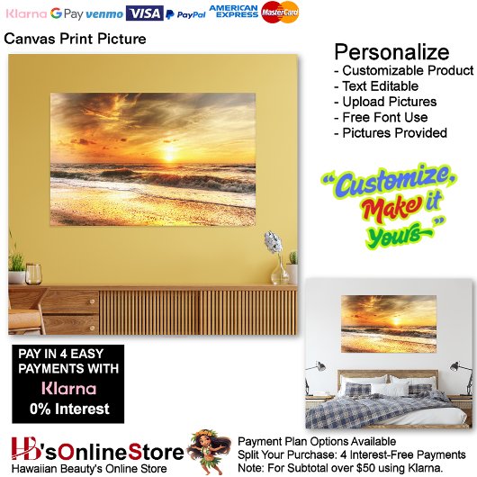 Sunset Beach Canvas Print Picture 18 キャンバスプリント