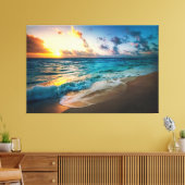 Sunset Beach Canvas Print Picture 19 キャンバスプリント (インサイチュ (リビング))