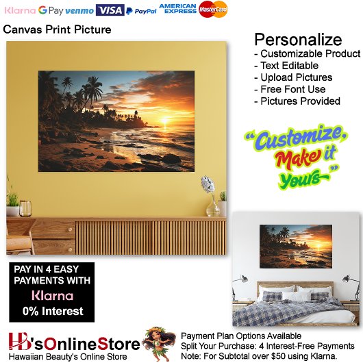  Sunset Beach Canvas Print Picture 1 キャンバスプリント