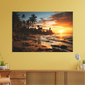  Sunset Beach Canvas Print Picture 1 キャンバスプリント (インサイチュ (リビング))