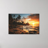  Sunset Beach Canvas Print Picture 1 キャンバスプリント (正面)