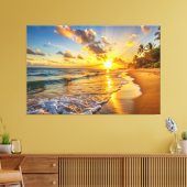 Sunset Beach Canvas Print Picture 2 キャンバスプリント (インサイチュ (リビング))