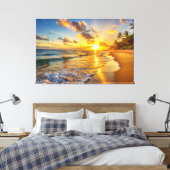 Sunset Beach Canvas Print Picture 2 キャンバスプリント (インサイチュ (寝室))
