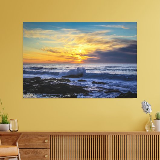 Sunset Beach Canvas Print Picture 33 キャンバスプリント (インサイチュ (リビング))