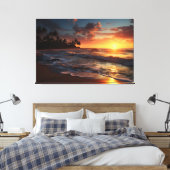 Sunset Beach Canvas Print Picture 3 キャンバスプリント (インサイチュ (寝室))