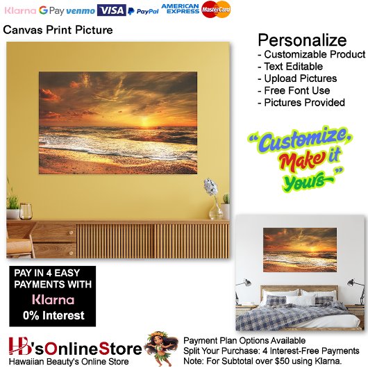 Sunset Beach Canvas Print Picture 43 キャンバスプリント