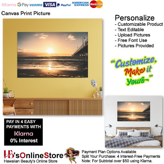 Sunset Beach Canvas Print Picture 52 キャンバスプリント