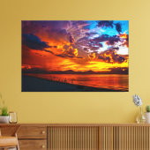 Sunset Beach Canvas Print Picture 5 キャンバスプリント (インサイチュ (リビング))