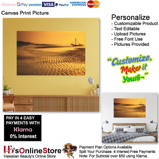 Sunset Beach Canvas Print Picture 6 キャンバスプリント