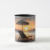 "Sunset Beach Chair Mug - Coastal Relaxation Cup" マグカップ (中央)