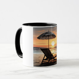 "Sunset Beach Chair Mug - Coastal Relaxation Cup" マグカップ